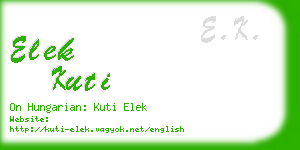 elek kuti business card